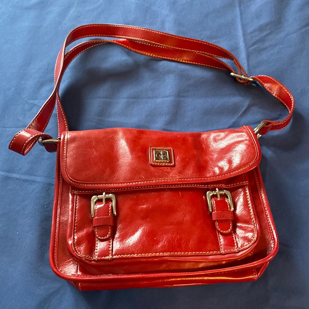 Red shoulder bag